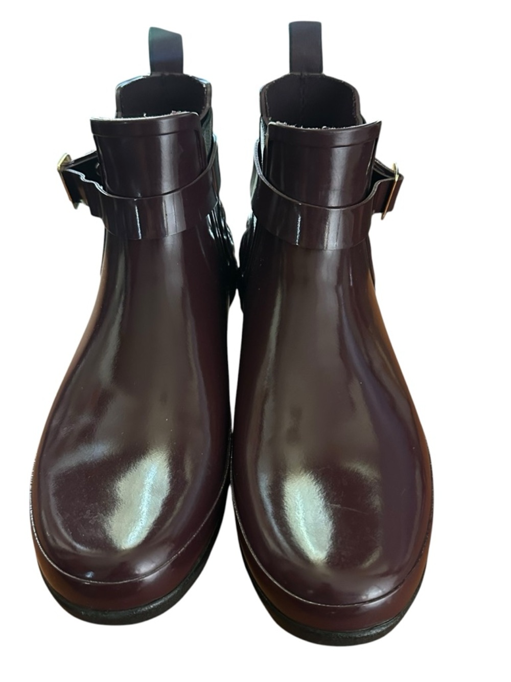 Hunter Womens Rain Boots Gloss Quilt Chelsea Casual Buckle Rubber Size 9 Purple - Picture 3 of 8
